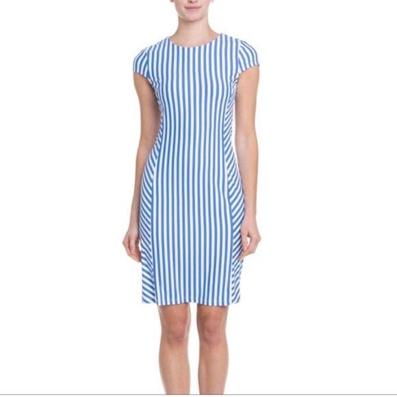 J. Mclaughlin women’s Helena Dress size XS. Sea blue and coral color. EUC! 😍 - Picture 1 of 9